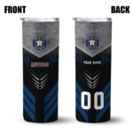 personalized houston astros hexagon honeycomb blue black skinny tumbler best selling.webp
