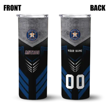 personalized houston astros hexagon honeycomb blue black skinny tumbler fashion forward.webp