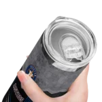 personalized houston astros hexagon honeycomb blue black skinny tumbler best selling.webp