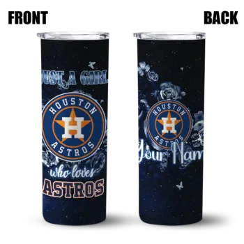 personalized houston astros rose romance blue black skinny tumbler fashion forward.webp