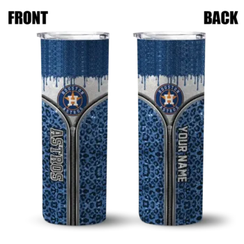 personalized houston astros sparkle drip blue skinny tumbler fashion forward.webp