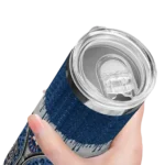 personalized houston astros sparkle drip blue skinny tumbler best selling.webp