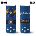 personalized houston astros star cluster blue skinny tumbler best selling.webp