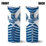 personalized kansas city royals camo texture royal blue skinny tumbler best selling.webp