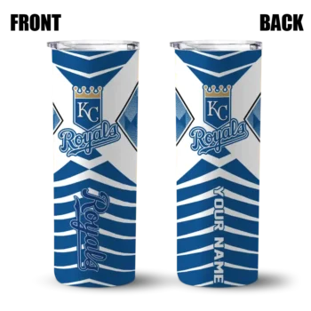 personalized kansas city royals camo texture royal blue skinny tumbler fashion forward.webp