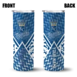 personalized kansas city royals monogram burst royal blue white skinny tumbler best selling.webp