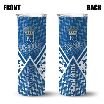 personalized kansas city royals monogram burst royal blue white skinny tumbler fashion forward.webp