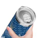 personalized kansas city royals monogram burst royal blue white skinny tumbler best selling.webp