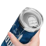 personalized kansas city royals stacked diamond royal blue skinny tumbler best selling.webp