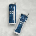 personalized kansas city royals stacked diamond royal blue skinny tumbler best selling.webp