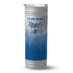 personalized kansas city royals swirl texture royal blue skinny tumbler best selling.webp