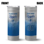 personalized kansas city royals swirl texture royal blue skinny tumbler best selling.webp