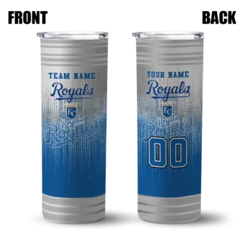 personalized kansas city royals swirl texture royal blue skinny tumbler fashion forward.webp