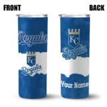 personalized kansas city royals torn band royal blue white skinny tumbler best selling.webp