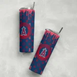 personalized los angeles angels camo streak blue skinny tumbler best selling.webp