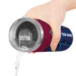 personalized los angeles angels spiral burst print blue skinny tumbler best selling.webp