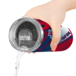 personalized los angeles angels web stripes blue white skinny tumbler best selling.webp