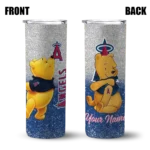 personalized los angeles angels winnie the pooh blue gray skinny tumbler best selling.webp