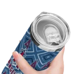 personalized los angeles angels zipper leopard blue skinny tumbler best selling.webp