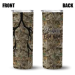 personalized los angeles dodgers antler flow camo skinny tumbler best selling.webp
