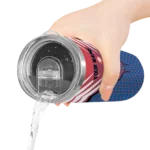 personalized los angeles dodgers chevron stripes blue skinny tumbler best selling.webp