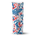 personalized los angeles dodgers claw marks blue white skinny tumbler best selling.webp