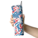 personalized los angeles dodgers claw marks blue white skinny tumbler best selling.webp