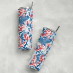 personalized los angeles dodgers claw marks blue white skinny tumbler best selling.webp