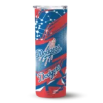 personalized los angeles dodgers helmet clash blue skinny tumbler best selling.webp