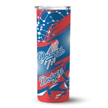 personalized los angeles dodgers helmet clash blue skinny tumbler best selling.webp