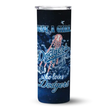 personalized los angeles dodgers rose romance blue black skinny tumbler best selling.webp