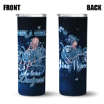 personalized los angeles dodgers rose romance blue black skinny tumbler best selling.webp