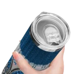 personalized los angeles dodgers sparkle drip blue skinny tumbler best selling.webp