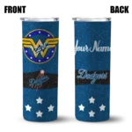 personalized los angeles dodgers star cluster blue skinny tumbler best selling.webp