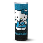 personalized miami marlins hello kitty blue black skinny tumbler best selling.webp