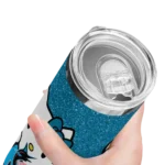 personalized miami marlins hello kitty blue black skinny tumbler best selling.webp