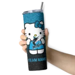 personalized miami marlins hello kitty blue black skinny tumbler best selling.webp