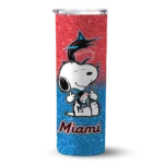 personalized miami marlins snoopy attitude blue skinny tumbler best selling.webp