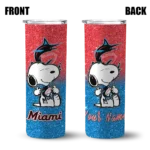 personalized miami marlins snoopy attitude blue skinny tumbler best selling.webp