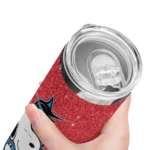 personalized miami marlins snoopy attitude blue skinny tumbler best selling.webp