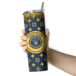 personalized milwaukee brewers camo streak navy blue skinny tumbler best selling.webp