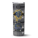 personalized milwaukee brewers chevron v navy blue gray skinny tumbler best selling.webp