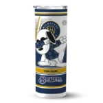 personalized milwaukee brewers snoopy dog navy blue white skinny tumbler best selling.webp