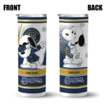 personalized milwaukee brewers snoopy dog navy blue white skinny tumbler best selling.webp