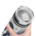 personalized milwaukee brewers snoopy dog navy blue white skinny tumbler best selling.webp