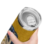 personalized milwaukee brewers sparkle lips navy blue skinny tumbler best selling.webp