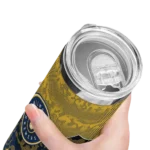 personalized milwaukee brewers spiral burst print navy blue skinny tumbler best selling.webp