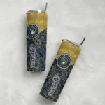 personalized milwaukee brewers spiral burst print navy blue skinny tumbler best selling.webp