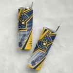 personalized milwaukee brewers web stripes navy blue white skinny tumbler best selling.webp