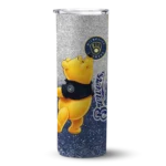 personalized milwaukee brewers winnie the pooh navy blue gray skinny tumbler best selling.webp